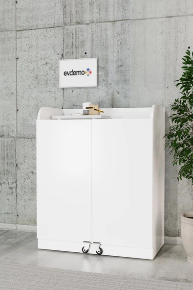 Evdemo Derin 2 Kapaklı Erzak Kiler Dolabı Beyaz - 4