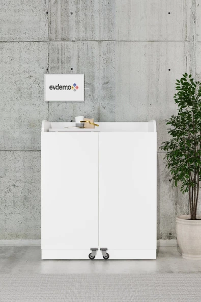 Evdemo Derin 2 Kapaklı Erzak Kiler Dolabı Beyaz - 3