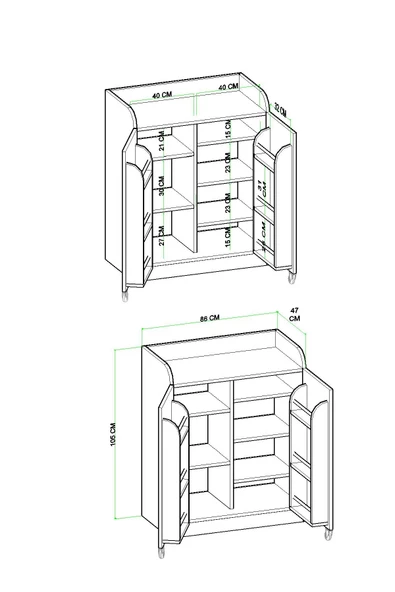 Evdemo Derin 2 Kapaklı Erzak Kiler Dolabı Beyaz - 7