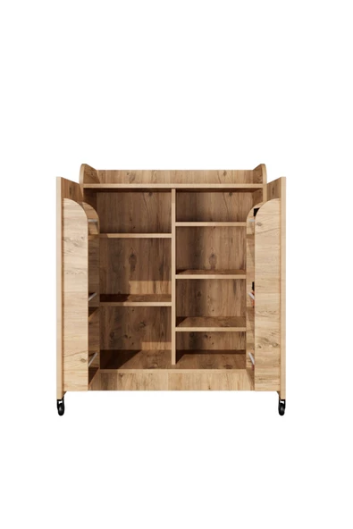 Evdemo Derin 2 Kapaklı Erzak Kiler Dolabı Atlantik Çam - 6