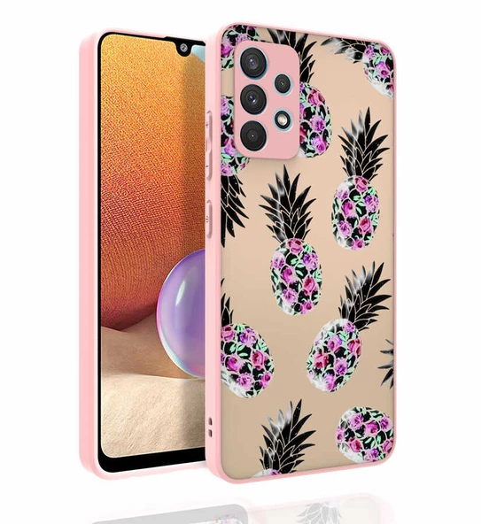 zore Galaxy A32 4G Kılıf Desenli Kamera Korumalı Parlak Zore Nora Kapak-NO1