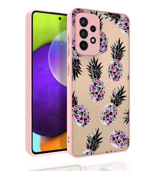 zore Galaxy A52 Kılıf Desenli Kamera Korumalı Parlak Zore Nora Kapak-NO1