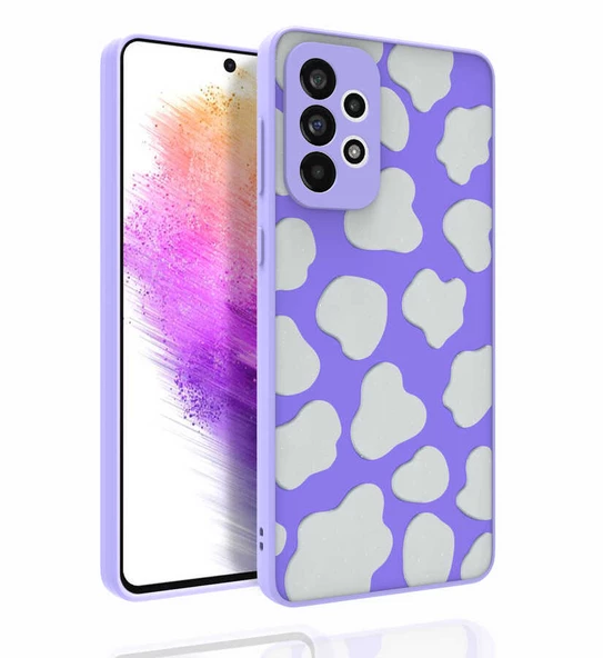 zore Galaxy A73 Kılıf Desenli Kamera Korumalı Parlak Zore Nora Kapak-NO6