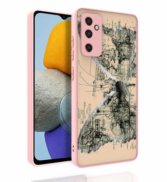 zore Galaxy M23 Kılıf Desenli Kamera Korumalı Parlak Zore Nora Kapak-NO4