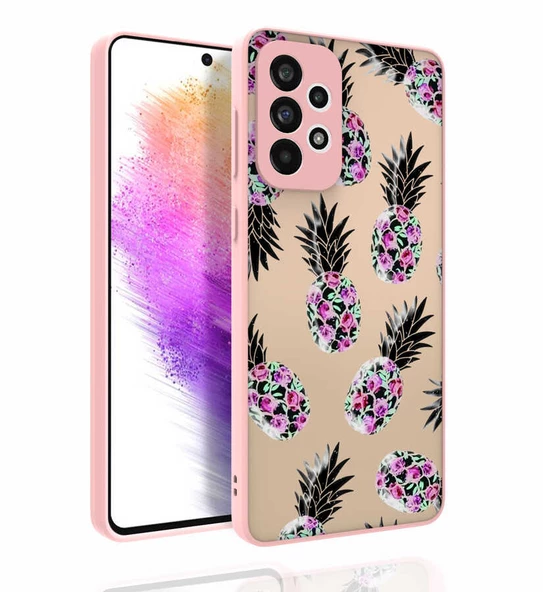 zore Galaxy A73 Kılıf Desenli Kamera Korumalı Parlak Zore Nora Kapak-NO1