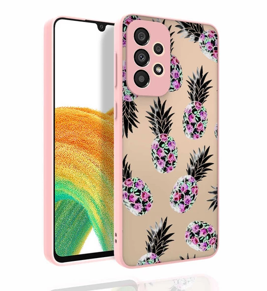 zore Galaxy A33 5G Kılıf Desenli Kamera Korumalı Parlak Zore Nora Kapak-NO1