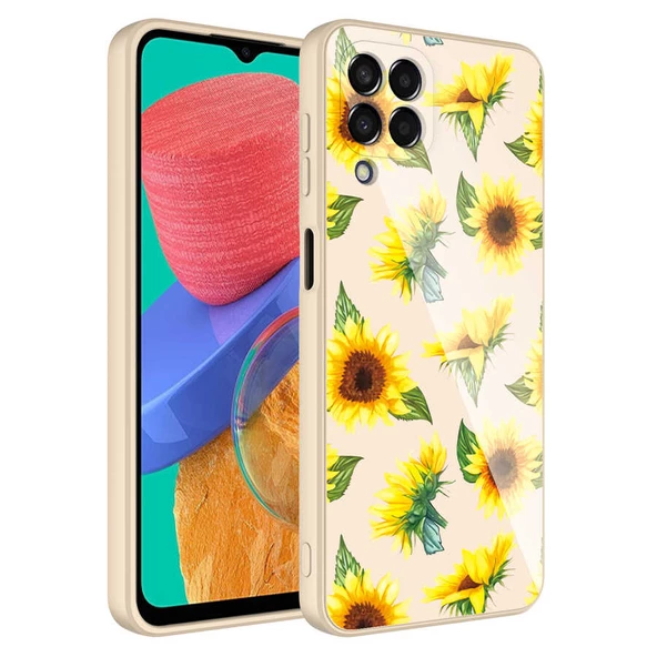 zore Galaxy M33 Kılıf Kamera Korumalı Desenli Sert Silikon Zore Epoksi Kapak-NO2