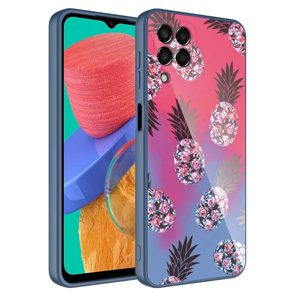 zore Galaxy M33 Kılıf Kamera Korumalı Desenli Sert Silikon Zore Epoksi Kapak-NO3