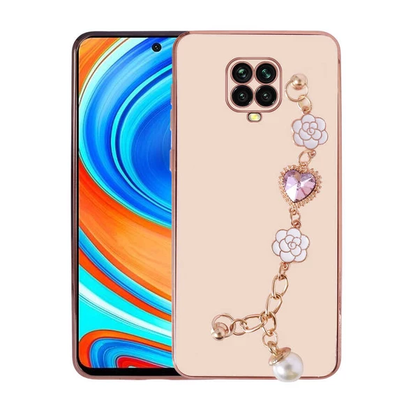 zore Xiaomi Redmi Note 9 Pro Kılıf El Tutamaçlı Kamera Korumalı Zore Taka Silikon Kapak-Pembe