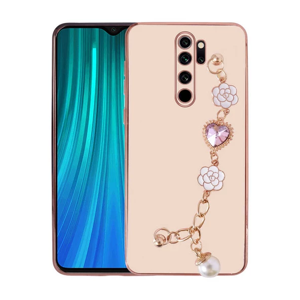 zore Xiaomi Redmi Note 8 Pro Kılıf El Tutamaçlı Kamera Korumalı Zore Taka Silikon Kapak-Pembe