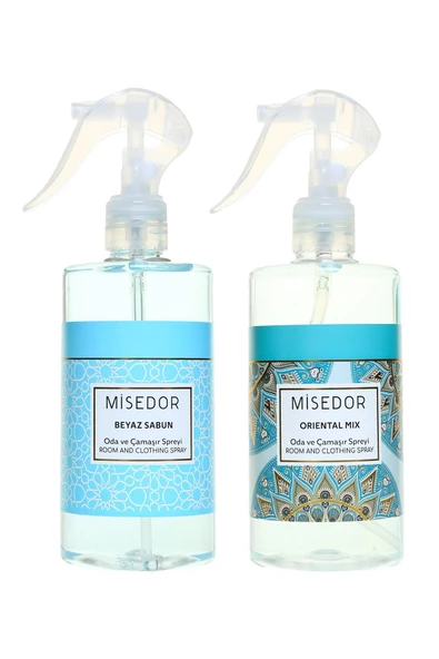 MİSEDOR 2'li Set Beyaz Sabun Ve Oriental Mix Oda Kokusu Ve Çamaşır Spreyi 330 ml