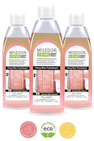 MİSEDOR 3 Lü Set Doğal Yüzey Max Derz Ve Kireç Temizleyici 400 Ml