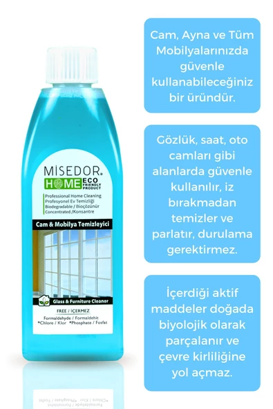 MİSEDOR Doğal Cam Ve Mobilya Temizleyici 400 ml - 3