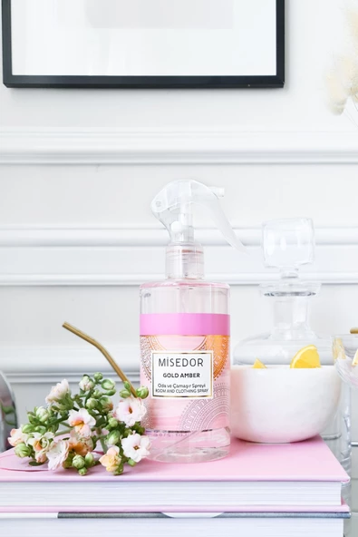 MİSEDOR 2 Li Set Gold Amber Ve Gül Bahçesi Oda Kokusu Ve Çamaşır Spreyi 330 ml - 4