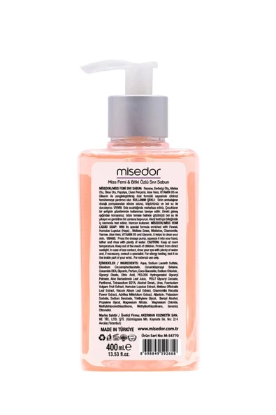 MİSEDOR Rose & Magnolia Sıvı Sabun 400 ml - 4