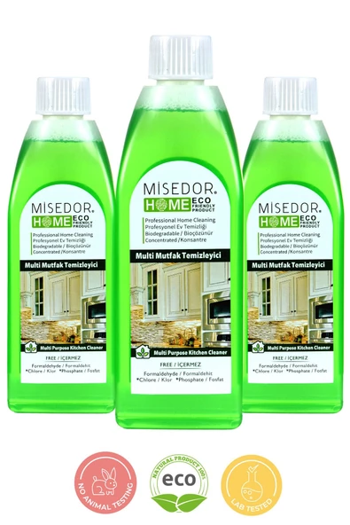 MİSEDOR 3 Lü Set Doğal Mutfak Temizleyici 400 ml