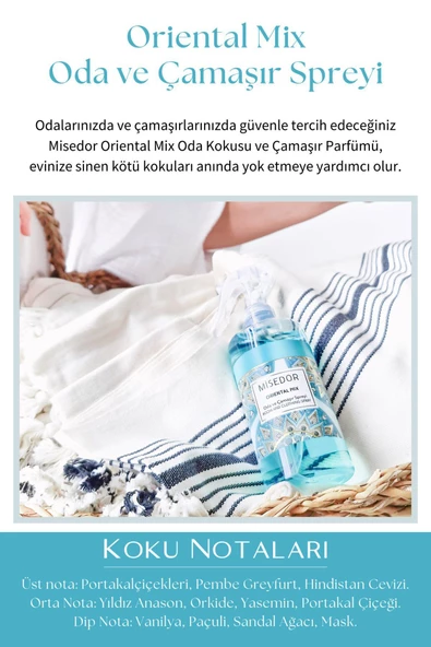 MİSEDOR 2'li Set Beyaz Sabun Ve Oriental Mix Oda Kokusu Ve Çamaşır Spreyi 330 ml - 3