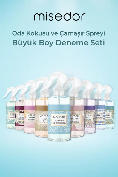 MİSEDOR Oda Kokusu ve Çamaşır Spreyi Büyük Boy Deneme Seti