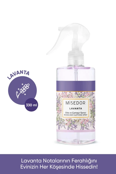 MİSEDOR Lavanta Oda Kokusu Ve Çamaşır Parfümü 330 ml