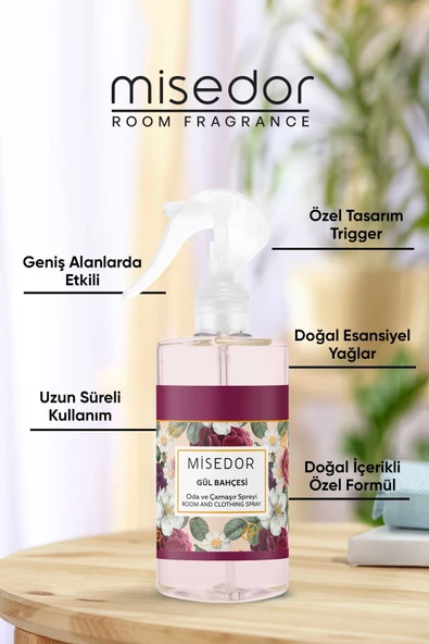 MİSEDOR 2 Li Set Gül Bahçesi Oda Kokusu Ve Çamaşır Parfümü 330 ml - 5