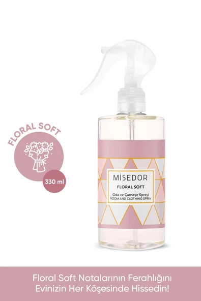 MİSEDOR Floral Soft Pudra Oda Kokusu Ve Çamaşır Parfümü 330 ml