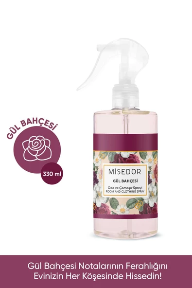 MİSEDOR 2 Li Set Gül Bahçesi Oda Kokusu Ve Çamaşır Parfümü 330 ml - 2