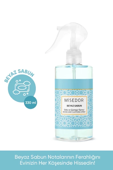 MİSEDOR Beyaz Sabun Oda Kokusu Ve Çamaşır Parfümü 330 ml