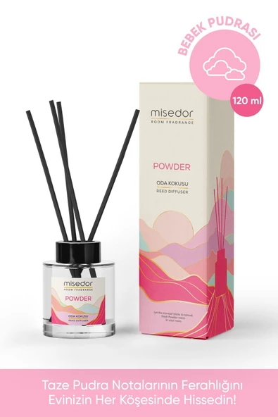 MİSEDOR 2 li Set Powder Çubuklu Oda Kokusu 120 ml & Oda Spreyi 500 ml - 4
