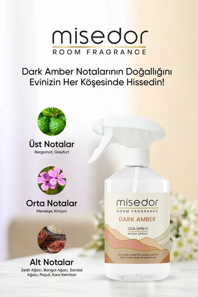 MİSEDOR Dark Amber Oda Kokusu Ve Çamaşır Spreyi 500 ml - 5