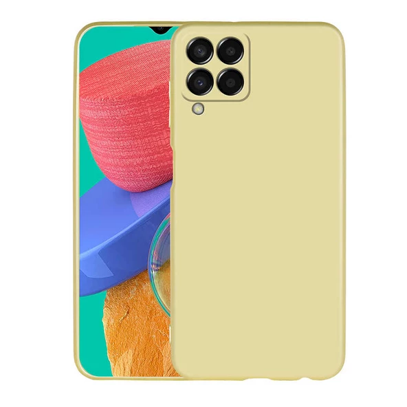 zore Galaxy M33 Kılıf Zore Premier Silikon Kapak-Gold