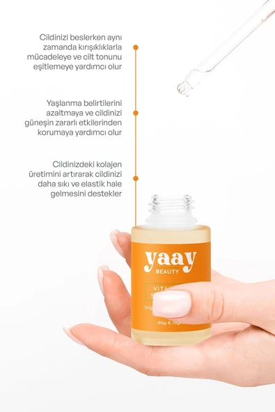 YAAY BEAUTY %16 Vitamin C Serum 30 ml Brightening & Lightening & Vitamin C - 4