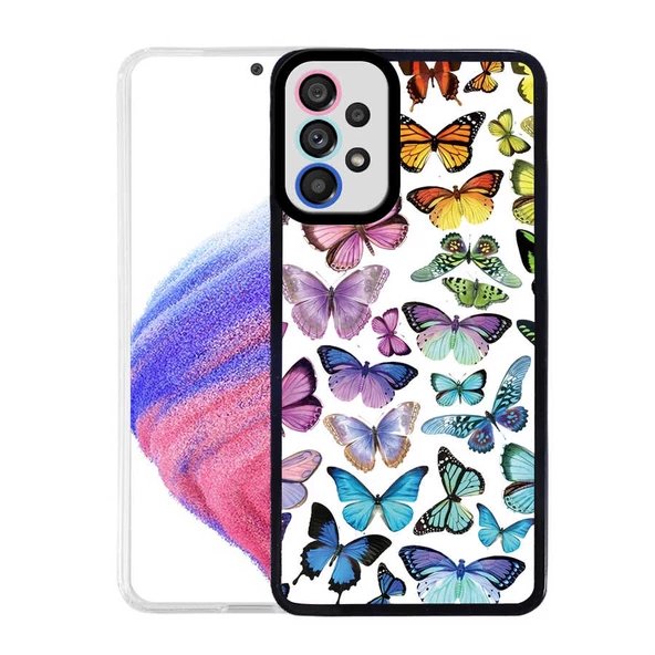 zore Galaxy A23 Kılıf Zore M-Fit Desenli Kapak-Butterfly No3