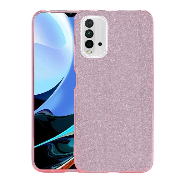 zore Xiaomi Redmi 9T Kılıf Zore Shining Silikon-Pembe