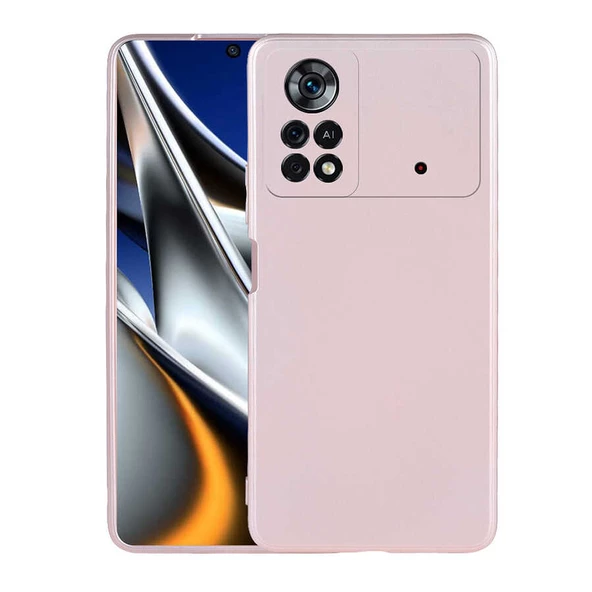 zore Xiaomi Poco X4 Pro 5G Kılıf Zore Premier Silikon Kapak-Rose Gold