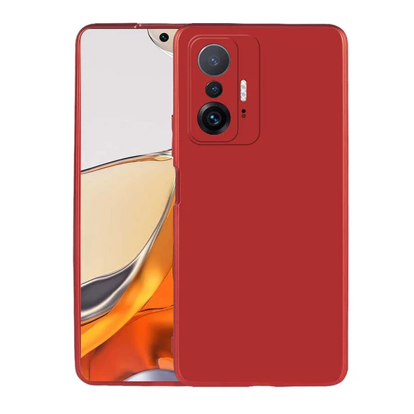 zore Xiaomi Mi 11T Pro 5G Kılıf Zore Premier Silikon Kapak-Kırmızı