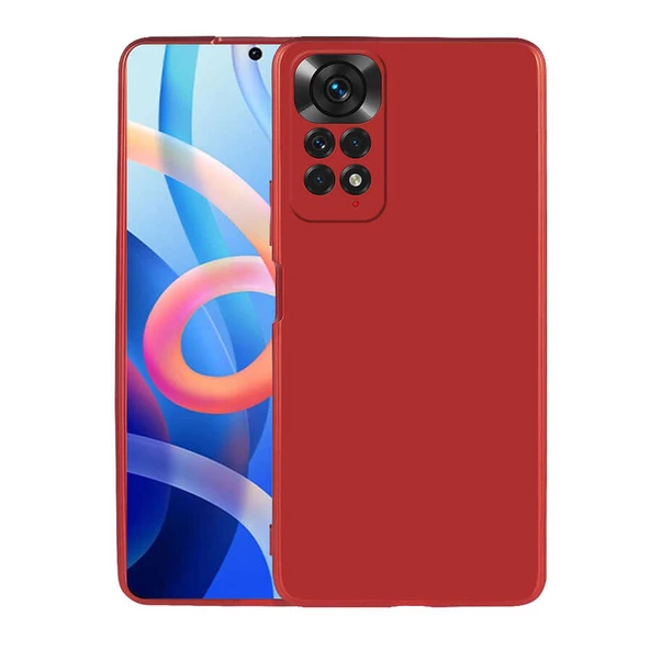 zore Xiaomi Redmi Note 11S Global Kılıf Zore Premier Silikon Kapak-Kırmızı