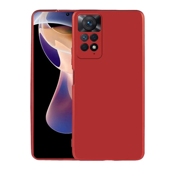 zore Xiaomi Redmi Note 11 Pro 5G Kılıf Zore Premier Silikon Kapak-Kırmızı