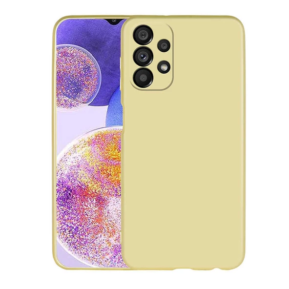 zore Galaxy A23 Kılıf Zore Premier Silikon Kapak-Gold