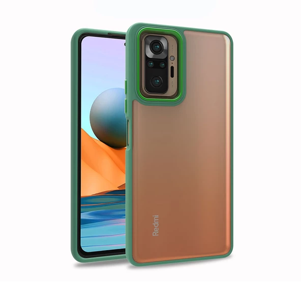 zore Xiaomi Redmi Note 10 Pro Kılıf Zore Flora Kapak-Yeşil