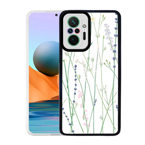 zore Xiaomi Redmi Note 10 Pro Kılıf Zore M-Fit Desenli Kapak-Flower No4