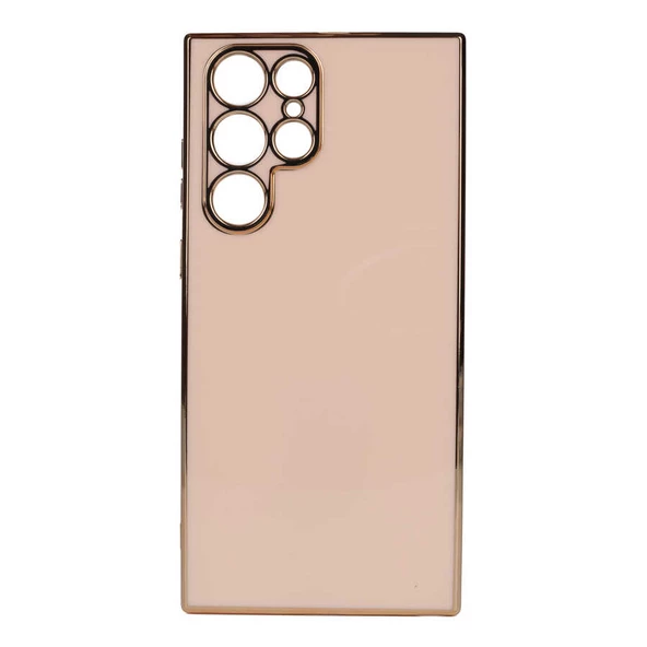 zore Galaxy S22 Ultra Kılıf Zore Bark Kapak-Rose Gold