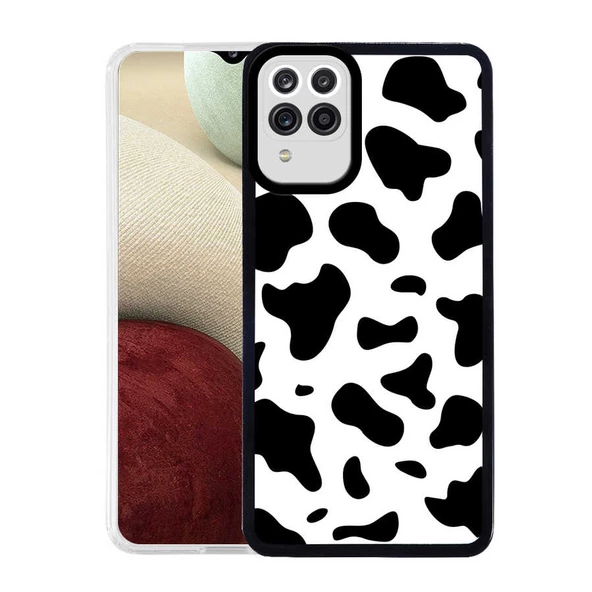 zore Galaxy A12 Kılıf Zore M-Fit Desenli Kapak-Cow No1