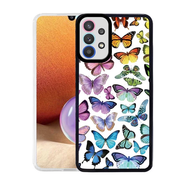 zore Galaxy A32 4G Kılıf Zore M-Fit Desenli Kapak-Butterfly No3