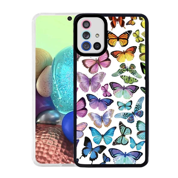 zore Galaxy A51 Kılıf Zore M-Fit Desenli Kapak-Butterfly No3