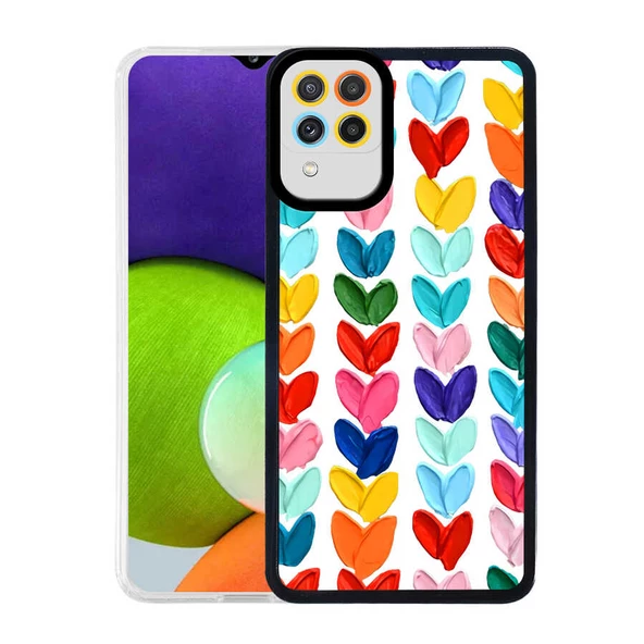 zore Galaxy M32 Kılıf Zore M-Fit Desenli Kapak-Heart No6