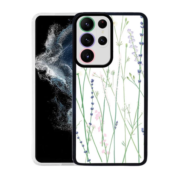 zore Galaxy S22 Ultra Kılıf Zore M-Fit Desenli Kapak-Flower No4