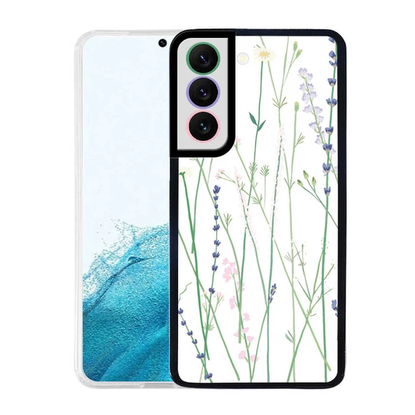 zore Galaxy S22 Kılıf Zore M-Fit Desenli Kapak-Flower No4