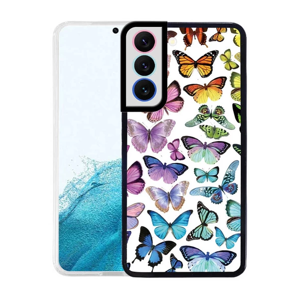 zore Galaxy S22 Plus Kılıf Zore M-Fit Desenli Kapak-Butterfly No3