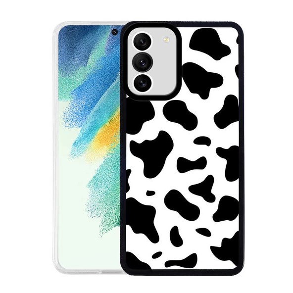 zore Galaxy S21 FE Kılıf Zore M-Fit Desenli Kapak-Cow No1