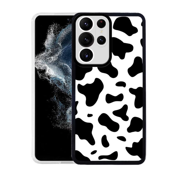 zore Galaxy S22 Ultra Kılıf Zore M-Fit Desenli Kapak-Cow No1